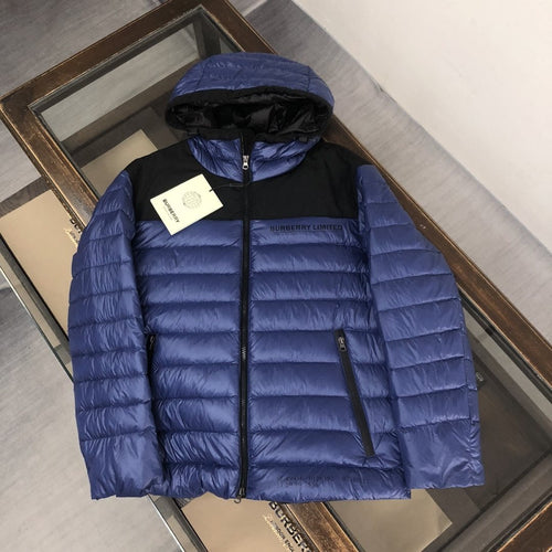 Burberry Contrast Panel Hooded Puffer Jacket — front