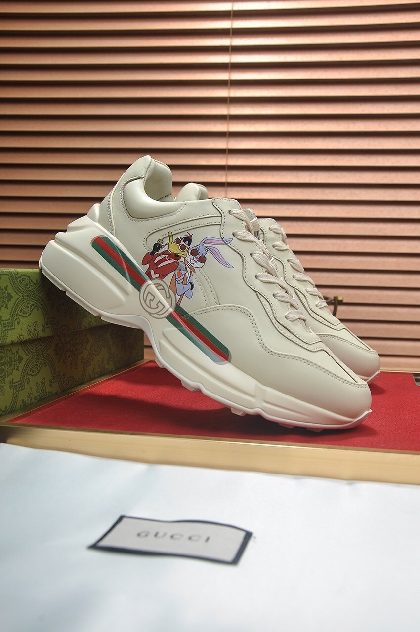 Gucci Off-White Stripe Chunky Sneakers — side
