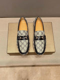 Gucci Beige and Black Gold-Hardware Loafers — hero