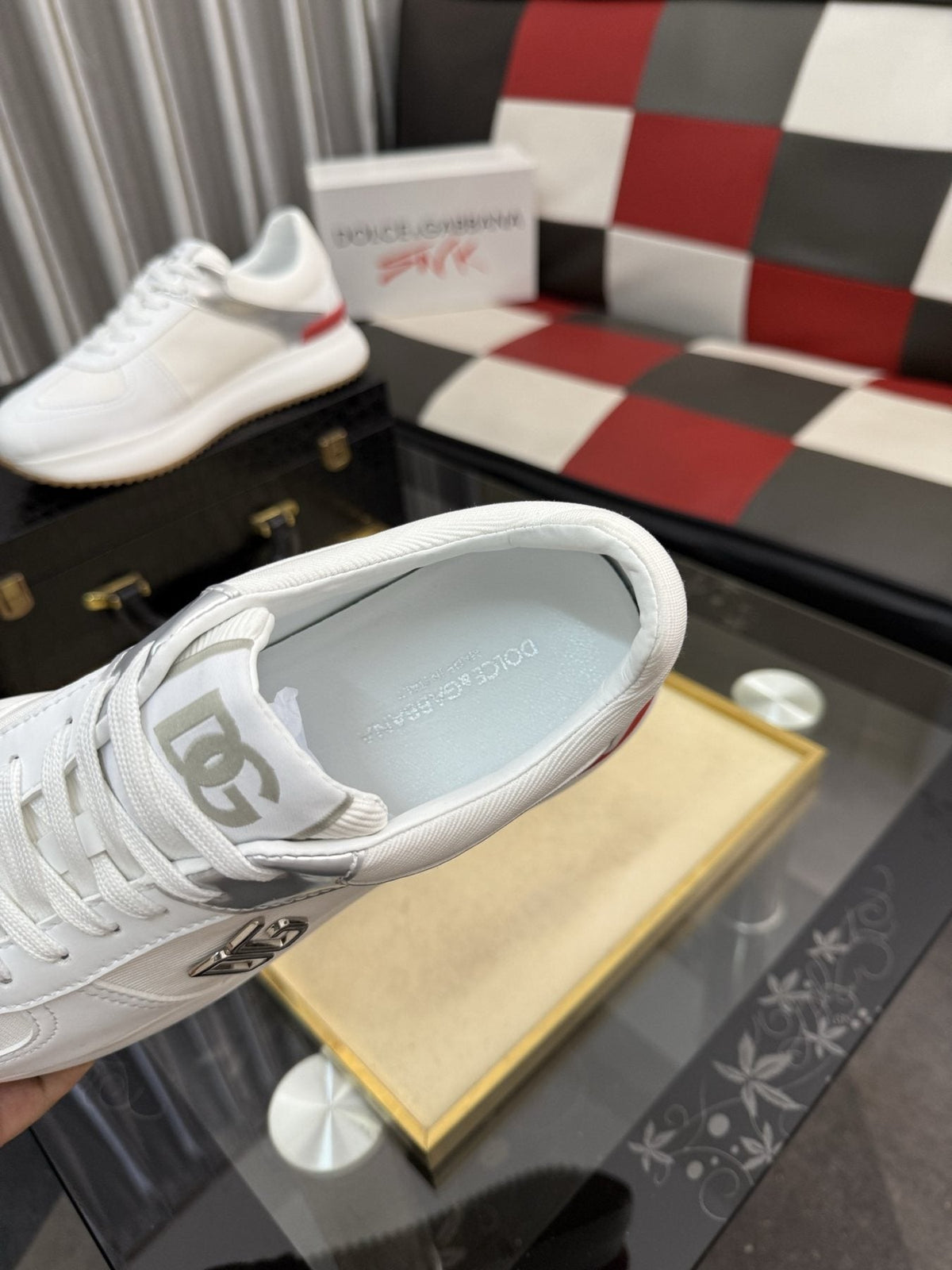 Dolce & Gabbana White Accent Low-Top Sneakers — detail