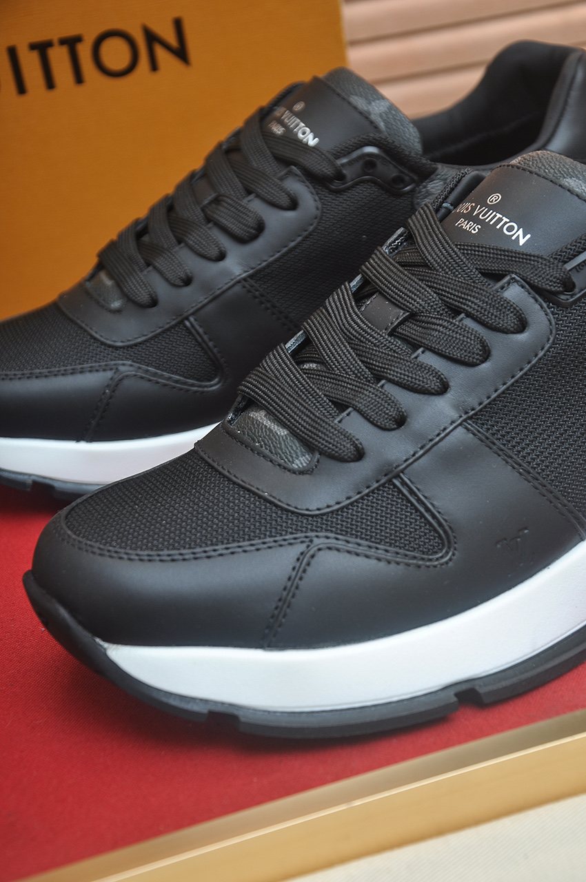 Louis Vuitton Black Leather Low-Top Sneakers — detail