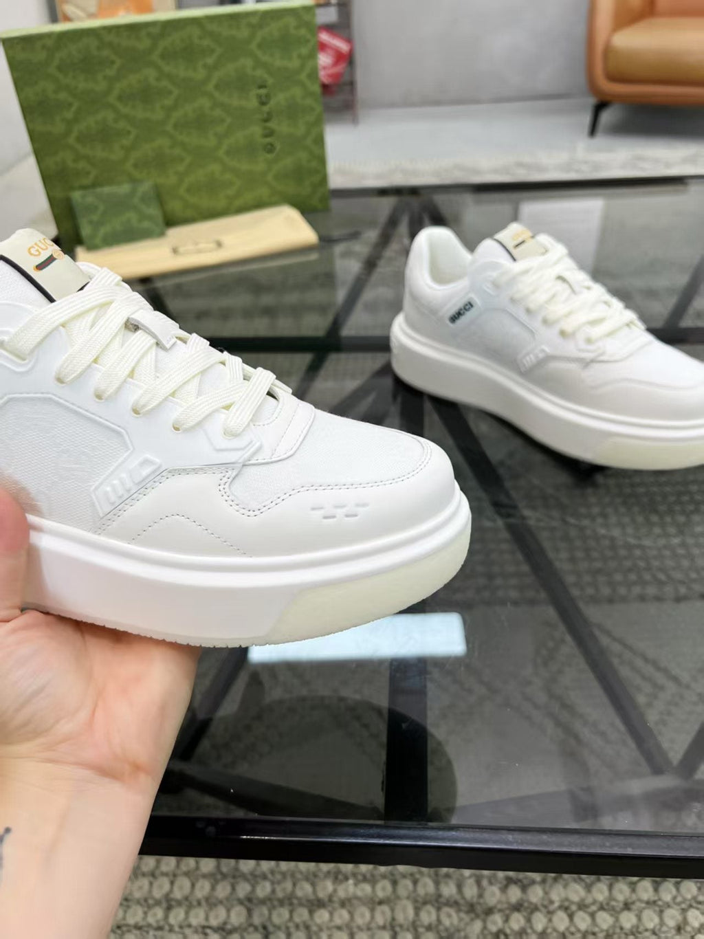 Gucci Monogram Low-Top Sneakers — side