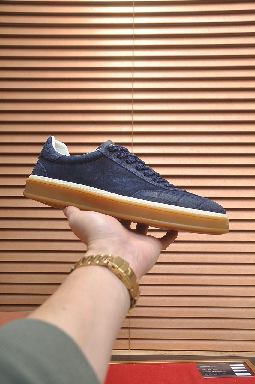 Loro Piana Low-Top Gum Sole Sneakers — side