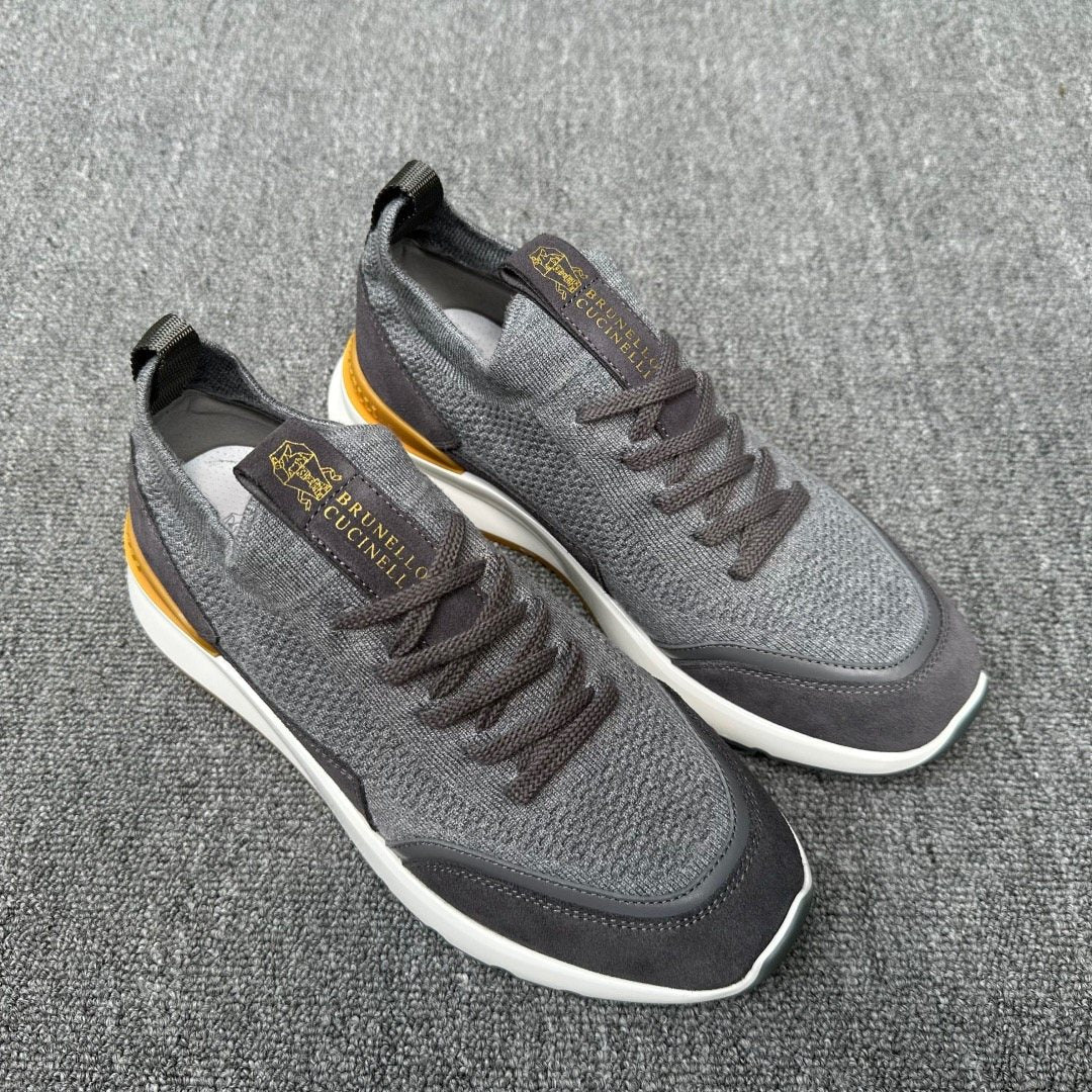 Brunello Cucinelli Knit Low-Top Sneakers — front