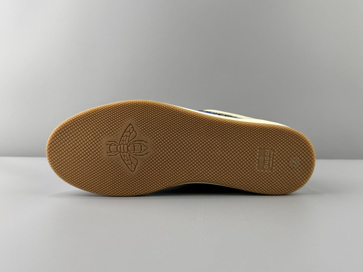 Gucci Cream Stripe Low-Top Sneakers — detail