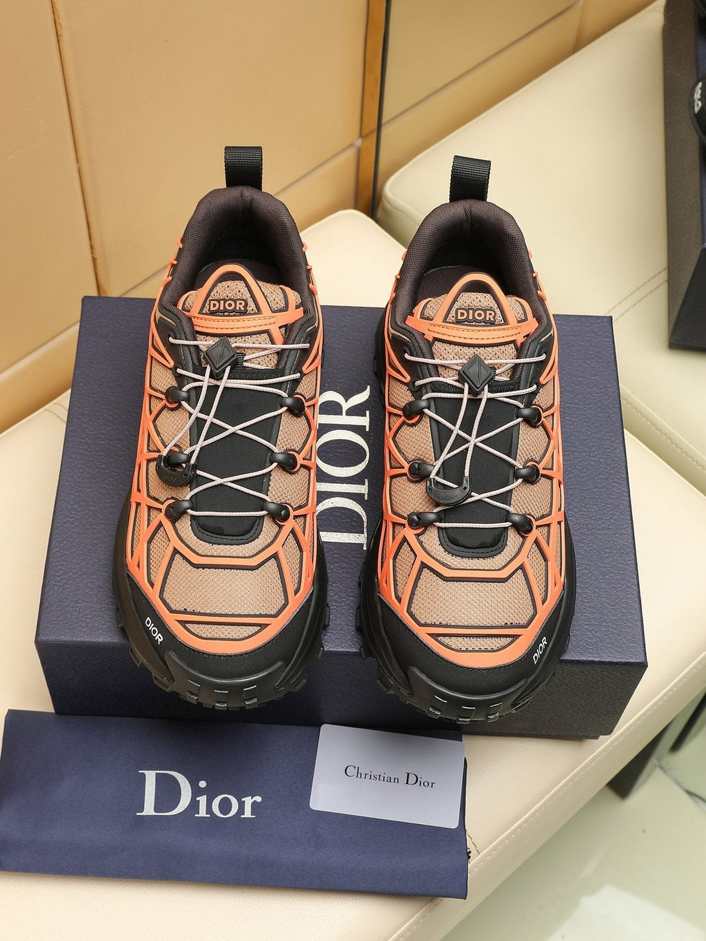 Dior B31 Runner White and Light Gray Sneakers — front