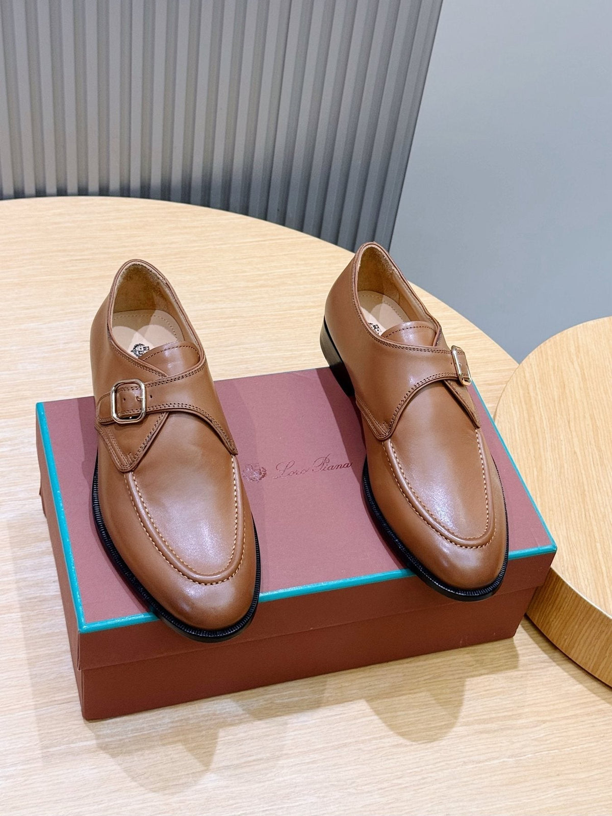 Loro Piana Suede Buckle Loafers — front