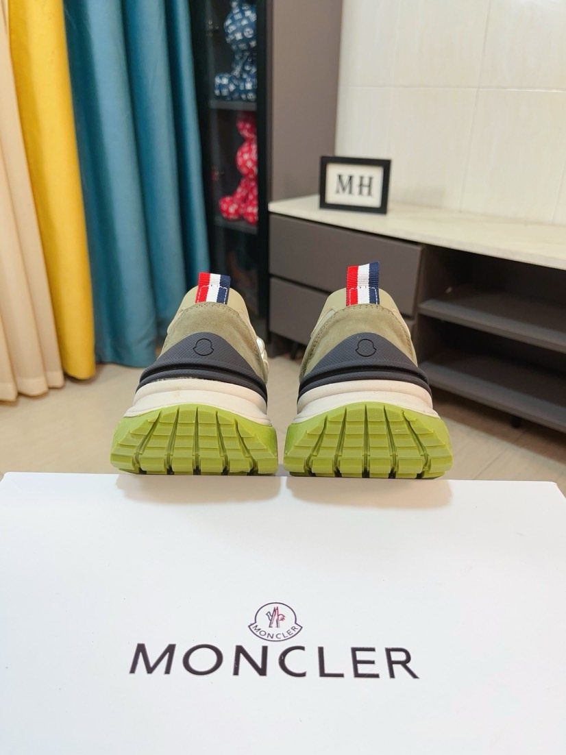 Moncler Black and Charcoal Low-Top Sneakers — back