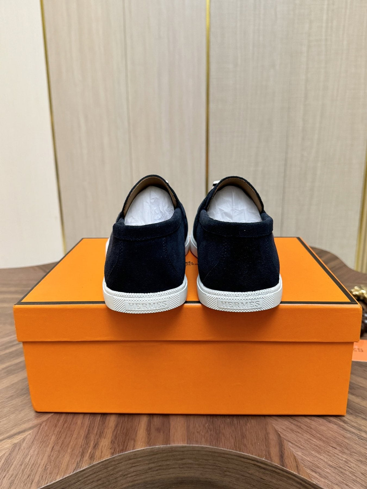 Hermès Hardware-Detail Slip-On Shoes — back