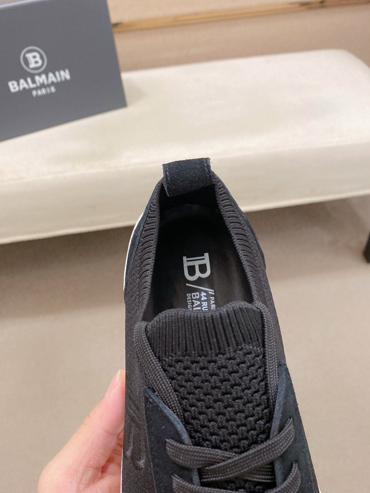 Balmain Knit Low-Top Sneakers — front