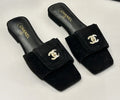 Chanel Square-Toe Emblem Slide Sandals — hero